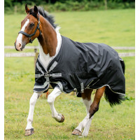 Couverture Horseware Amigo 1200D Turnout 100g Noir / gris titane / argent
