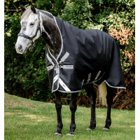 Couverture Horseware Amigo 1200D Wug Turnout 150g Noir / gris titane / argent