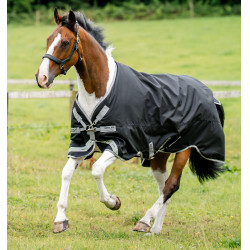 Couverture Horseware Amigo 1200D XL Turnout 150g Noir / gris titane / argent