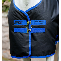 Couverture Horseware Amigo Ripstop 900D Plus Poney Turnout 0g Noir / bleu classique Couverture Horseware Amigo Ripstop 900D Plus Poney Turnout 0g Noir / bleu classique