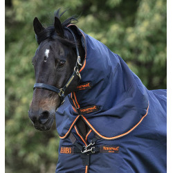 Couvre-cou Horseware 50g pour couverture Rambo Supreme Bleu marine / orange Couvre-cou Horseware 50g pour couverture Rambo Supreme Bleu marine / orange