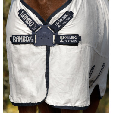 Couverture anti-mouches Rambo Natura Summer 0g avec couvre-cou Horseware Couverture anti-mouches Rambo Natura Summer 0g avec couvre-cou Horseware