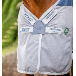 Couverture anti-mouches Horseware Amigo AmECO Combi 0g Sarcelle / gris Bleu