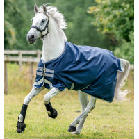 Couverture Horseware Amigo Bravo 12 Original 0g 1200D Marine / gris titanium / argent Bleu marine