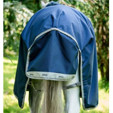Couverture Horseware Amigo Bravo 12 Original 0g 1200D Marine / gris titanium / argent Bleu marine
