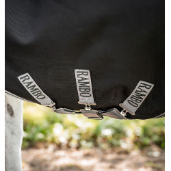 Couverture Horseware d'extérieur Rambo Wug 200g Noir / orage / gris argent