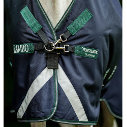Couverture Horseware d'extérieur Rambo Wug 200g 1000D Marine / vert chasseur / argent Bleu marine