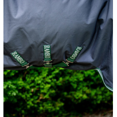 Couverture Horseware d'extérieur Rambo Wug 200g 1000D Marine / vert chasseur / argent Bleu marine