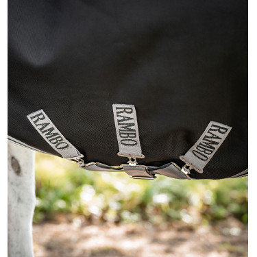 Couverture Horseware d'extérieur Rambo Wug 0g 1000D Noir / orage / gris argent