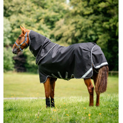 Couverture Horseware Rambo Supreme 1680D Turnout 0g Noir / orage / gris argent Couverture Horseware Rambo Supreme 1680D Turnout 0g Noir / orage / gris argent