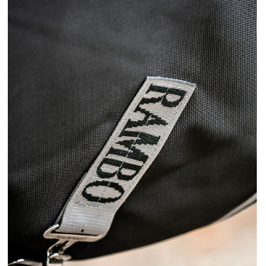 Couverture Horseware Rambo Supreme 1680D Turnout 0g Noir / orage / gris argent Couverture Horseware Rambo Supreme 1680D Turnout 0g Noir / orage / gris argent