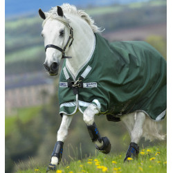 Couverture Horseware Rambo Original 0g avec Leg Arches Vert / argent