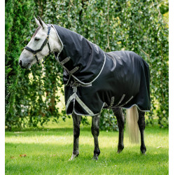 Couvre-cou Horseware Amigo® Bravo 12 Original 150g 1200D Noir / gris titane / argent