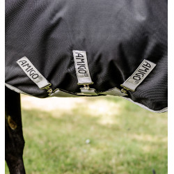 Couverture Horseware High Neck Amigo® Bravo 12 Original 250g 1200D Noir / gris titanium / argent
