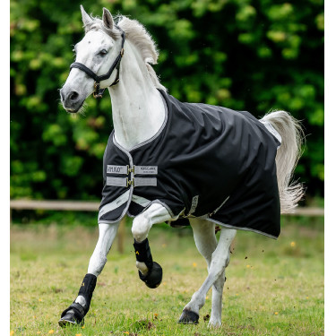 Couverture Horseware Amigo® Bravo 12 Original 250g 1200D Noir / gris titanium / argent Couverture Horseware Amigo® Bravo 12 Original 250g 1200D Noir / gris titanium / argent