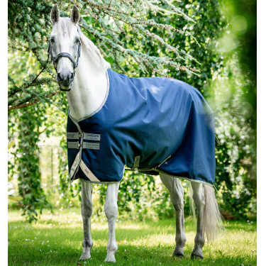 Couverture Horseware Amigo® Bravo 12 Original 250g 1200D Marine / gris titanium / argent Bleu marine