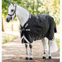 Couverture Horseware Rambo 1680D Turnout 100g Noir / orage / gris argent