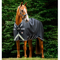 Couverture Horseware Rambo 1680D Turnout 450g VL Noir / orage / gris argent