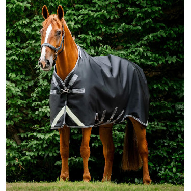 Couverture Horseware Rambo 1680D Turnout 50g Noir / orage / gris argent Couverture Horseware Rambo 1680D Turnout 50g Noir / orage / gris argent
