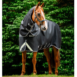 Couverture Horseware Rambo 1680D Turnout Plus 100g Noir / orage / gris argent
