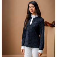 Polo de concours Horseware AA Alcina manches longues Charbon de bois