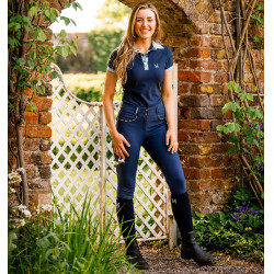 Pantalon Horseware Newmarket taille haute full seat Marine / marine Bleu