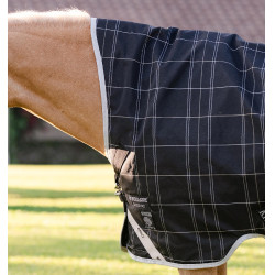 Couverture Horseware Rhino Wug Poney Turnout 0g Noir / carreaux blanc gris Couverture Horseware Rhino Wug Poney Turnout 0g Noir / carreaux blanc gris