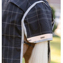 Couverture Horseware Rhino Wug Poney Turnout 0g Noir / carreaux blanc gris Couverture Horseware Rhino Wug Poney Turnout 0g Noir / carreaux blanc gris