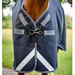 Couverture Horseware Rambo 1680D Turnout 0g Marine / orage / gris argent Bleu marine Couverture Horseware Rambo 1680D Turnout 0g Marine / orage / gris argent Bleu marine