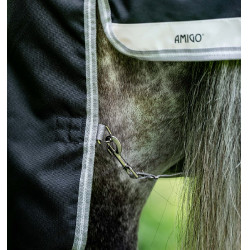 Couverture Horseware Amigo 1200D Turnout Plus 50g Noir / gris titane / argent Couverture Horseware Amigo 1200D Turnout Plus 50g Noir / gris titane / argent