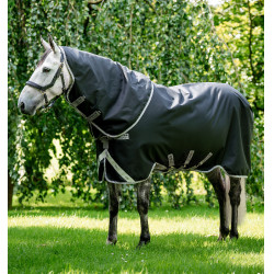 Couverture Horseware Amigo 1200D Turnout Plus 50g Noir / gris titane / argent Couverture Horseware Amigo 1200D Turnout Plus 50g Noir / gris titane / argent