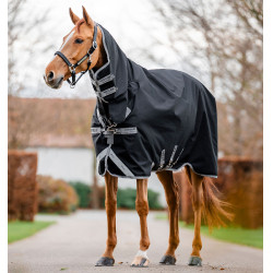 Couverture Horseware Amigo 1200D Integrated Turnout 150g Noir / gris titane / argent