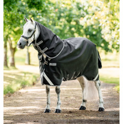 Couverture Horseware Rambo Supreme Turnout Vari-layer 1680D 450g Noir / orage / gris argent