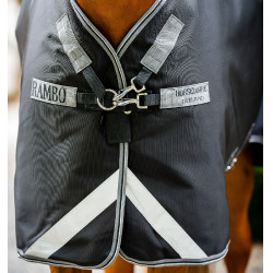 Couverture Horseware Rambo Supreme Turnout Vari-layer 1680D 450g Noir / orage / gris argent