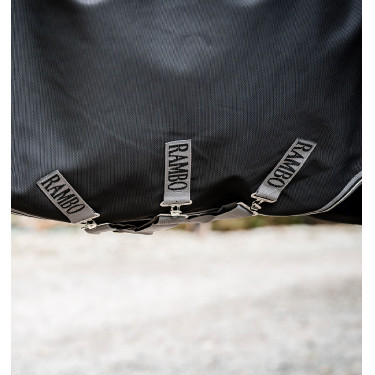 Couverture Horseware Rambo Supreme Turnout Vari-layer 1680D 450g Noir / orage / gris argent