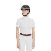 Chemise de concours Monica Horse Pilot manches courtes femme Blanc