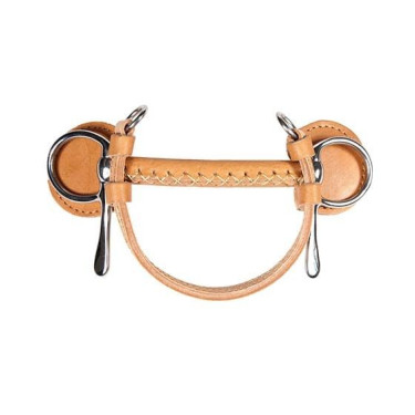 Mors d'attelage droit Frisco June Finn-Tack avec revêtement cuir Mors d'attelage droit Frisco June Finn-Tack avec revêtement cuir