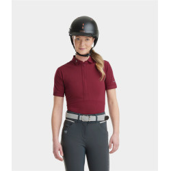 Polo Aeromesh manches courtes Horse Pilot femme Rouge foncé