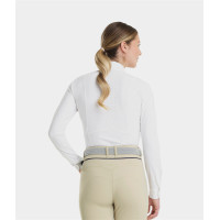 Polo de concours Monica Horse Pilot manches longues femme Blanc