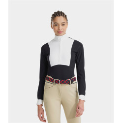Polo de concours Monica Horse Pilot manches longues femme Dark night Noir Polo de concours Monica Horse Pilot manches longues femme Dark night Noir