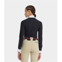 Polo de concours Monica Horse Pilot manches longues femme Dark night Noir Polo de concours Monica Horse Pilot manches longues femme Dark night Noir