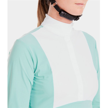 Polo de concours Monica Horse Pilot manches longues femme Sea green