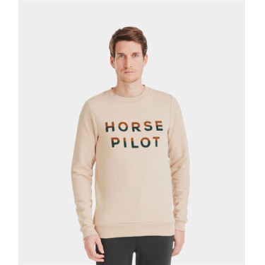 Sweat-shirt Horse Pilot Team homme Sable Beige Sweat-shirt Horse Pilot Team homme Sable Beige