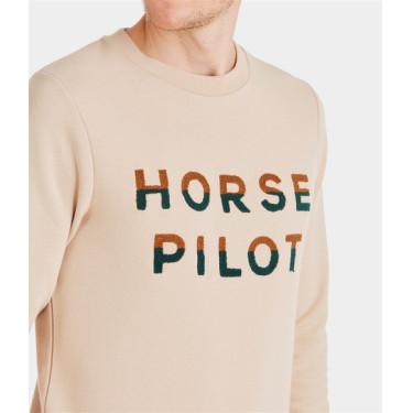 Sweat-shirt Horse Pilot Team homme Sable Beige Sweat-shirt Horse Pilot Team homme Sable Beige