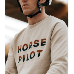 Sweat-shirt Horse Pilot Team homme Sable Beige Sweat-shirt Horse Pilot Team homme Sable Beige