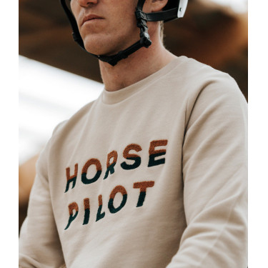 Sweat-shirt Horse Pilot Team homme Sable Beige Sweat-shirt Horse Pilot Team homme Sable Beige
