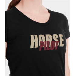 T-shirt Horse Pilot Team femme Noir T-shirt Horse Pilot Team femme Noir