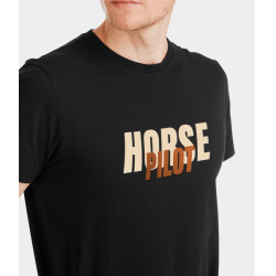 T-shirt Horse Pilot Team homme Noir