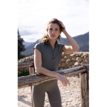 Legging d'équitation B Vertigo Viktoria sans coutures femme fong intégral grip Basilic chaud Rose