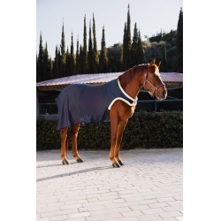 Couverture marcheur mesh Horze Ouverture Bleu marine